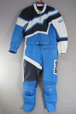 VINTAGE RIVA 2 PIECE KEVLAR REINFORCED LEATHER BIKER SUIT + KNEE PROTECTORS 40IN