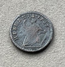 1723 Farthing Hibernia Coin -