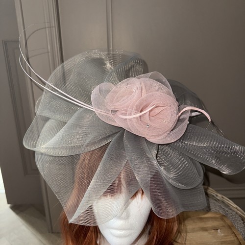 Light grey pastel pink tulle - light, &