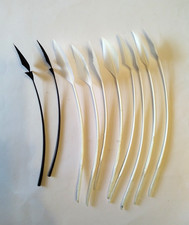10 x Arrowhead Turkey Quills feathers in White and Black for Millinery crafts