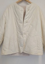 Ladies AA LIMITED Cream Faux Leather and Sheepskin Jacket Size M CG SA9