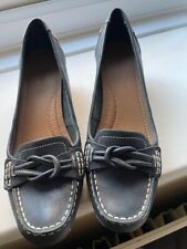 Marks and Spencer Footglove Dark Grey Shoes Contrasting Stitch Detail size 5.5