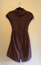 Plum / Maroon Stripe Shirt Dress, Pull and Bear, Pull&Bear, Small