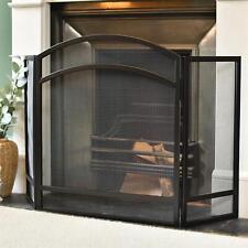 Black Curved Three Fold Fireguard
