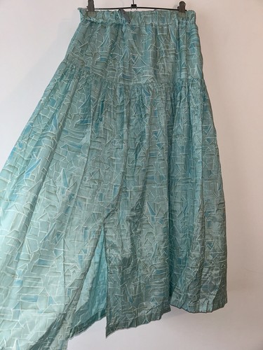 Midi skirt turquoise geometric - turquoise,