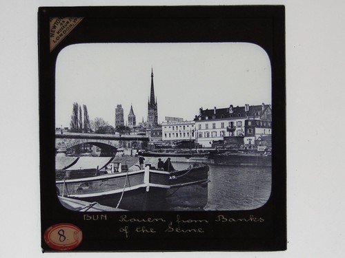 Rouen banks seine river barges - river,