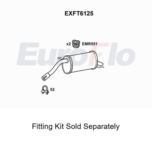 Rear muffler silencer insert - rear,