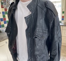 Leather Flying Jacket, Men’s, Vintage, Paisley Silk Lining, L/XL. VGC.