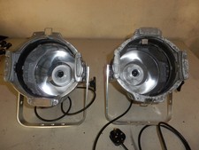 2 x Vintage Skytech cast aluminium theatre stage light converted to 230v