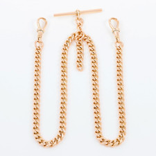 Antique 9Ct Gold 45.9g Double Albert Watch Chain 17 1/4''