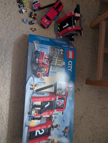 Lego city fire station with - fire,