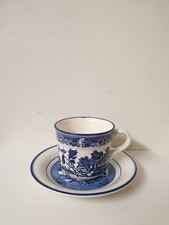 Vintage Arklow Willow Ireland Blue & White with Blue Rim 3" X 3.5" - Soucer 6"
