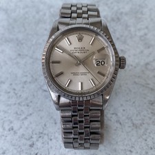 1970 Rolex Datejust Oyster Perpetual 1603 Engine Turned Bezel Swiss Watch