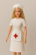 Knitting Pattern Only- Barbie Vintage Nurse Doctor Hospital Dress Gown Outfit