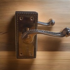 Gold/Brass Georgian Rope Design Door Handles Lever Interior, DIY