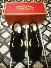 Black and Gold Customised Vans Old Skool Shoes - UK Size 7 