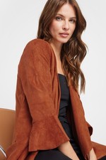 M&Co Women's Suedette Waterfall Jacket