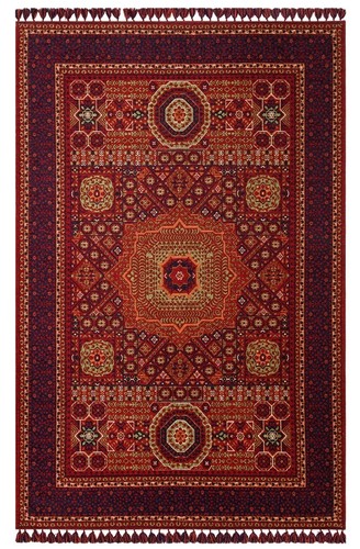 Afghan buhari red medallion - afghan,