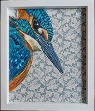 Original Kingfisher picture painting William Morris Bird Art Nouveau fabric 