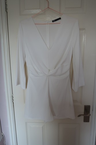 Zara white playsuit size - white,