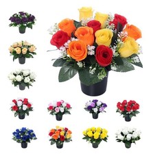 Artificial Grave Flowers Cemetery Memorial Flowers Graveside Decorations UK