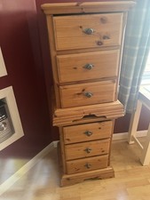 Solid pine x2 bedside cabinets and Kingsize bed frame including slats, struts.
