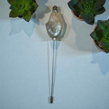 Vintage Hat Pin Lucite Early Plastic Asymetric Bead/Diamante/Faceted Bead 6in.