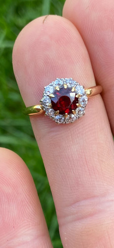 18ct gold antique garnet - gold, and