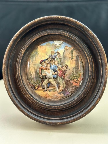 Victorian prattware pot lid - victorian,