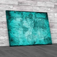 The Old Vintage Map Teal