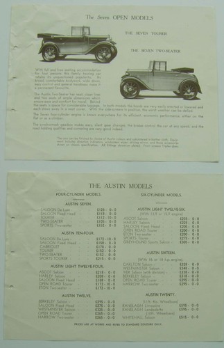 Austin seven tourer and two - austin,