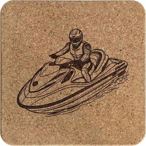 Man jetski square cork - square,