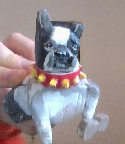 Wooden dog carving