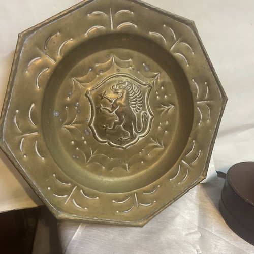 Vintage copper plaque dragon - copper,