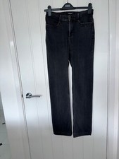 M&S Per Una Black Embellished Ladies Straight Leg Stretch Jeans UK8 Reg W28 L30