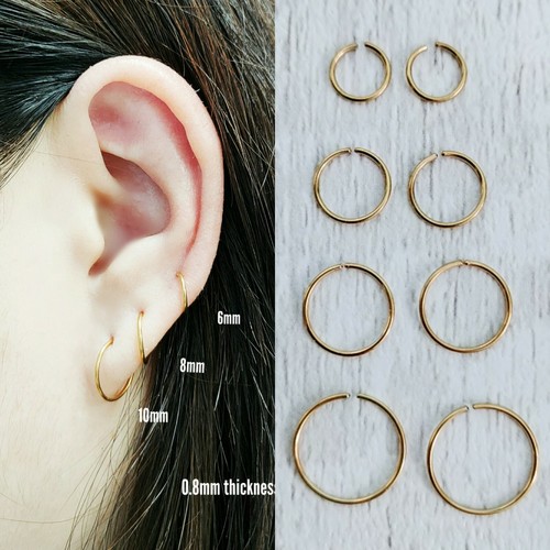 Pair small round hoop earrings - hoop,