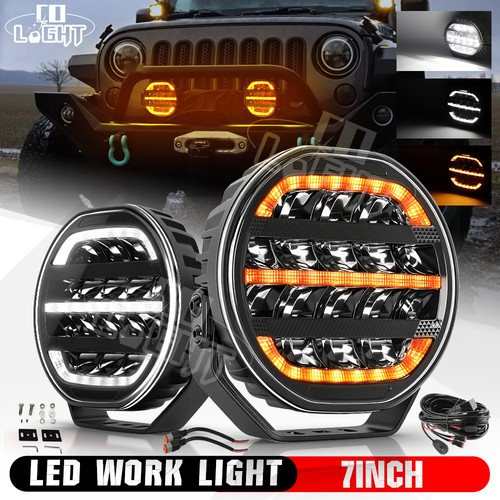 Pair 7inch black - led, driving