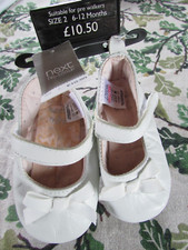 Next Soft Leather baby toddler infant leather Pre walker Pram Shoes 6-12 Months