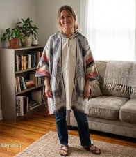 100% Alpaca Wool Poncho Made