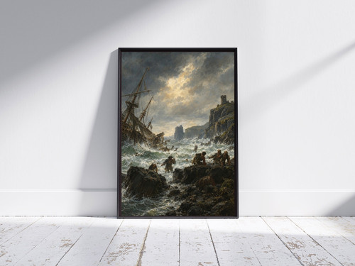 Vintage shipwreck rescue oil - shipwreck,
