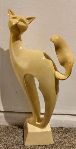 Cream coloured stylised cat - cream,