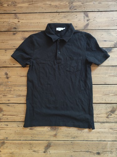 Sunspel riviera polo black - sunspel,