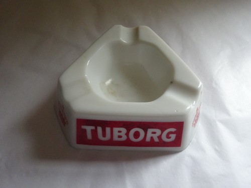 Tuborg white glass - ashtray,