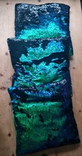 18" Sequin Flip Sofa Cushions Turquoise/Green/Blue x 3