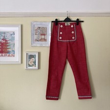 Tara Starlet Red Nautical Capri Pants 6/8 50s 