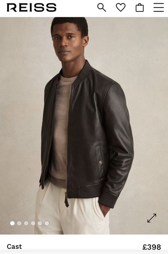 Reiss brown leather jacket - reiss,