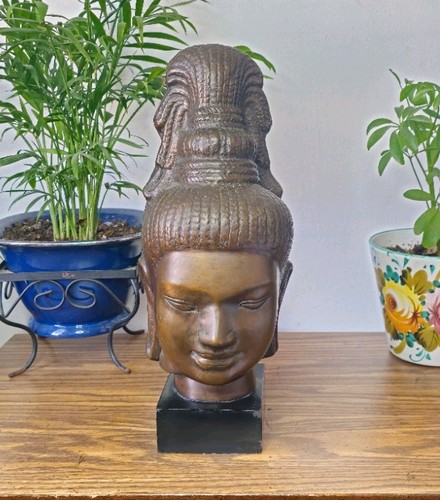 Antique bronze shiva bust - bronze,