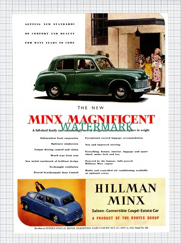 Hillman minx car advert - minx,