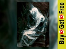 Ghostly Seated Figure 5"x7"