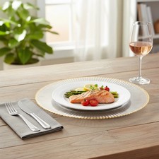 6Pcs Clear Round Charger